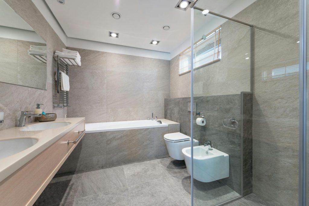 Modern bathroom with ventilation